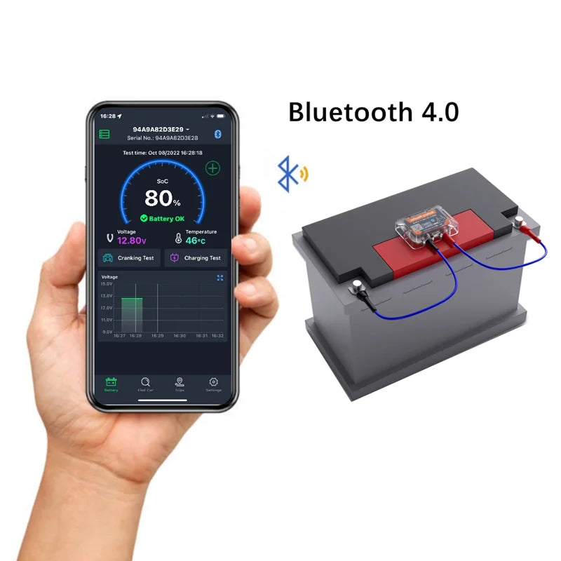 Wireless Bluetooth 4.0 12V Battery Monitory BM6 With Car Battery Health Check APP Monitoring Battery Tester For Android IOS Hot
