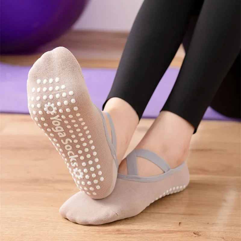 Yoga Socks Non-Slip Silicone Breathable Solid Color Women's Boat Socks Summer Fitness Bandage Dance Ballet Pilates Sports Socks