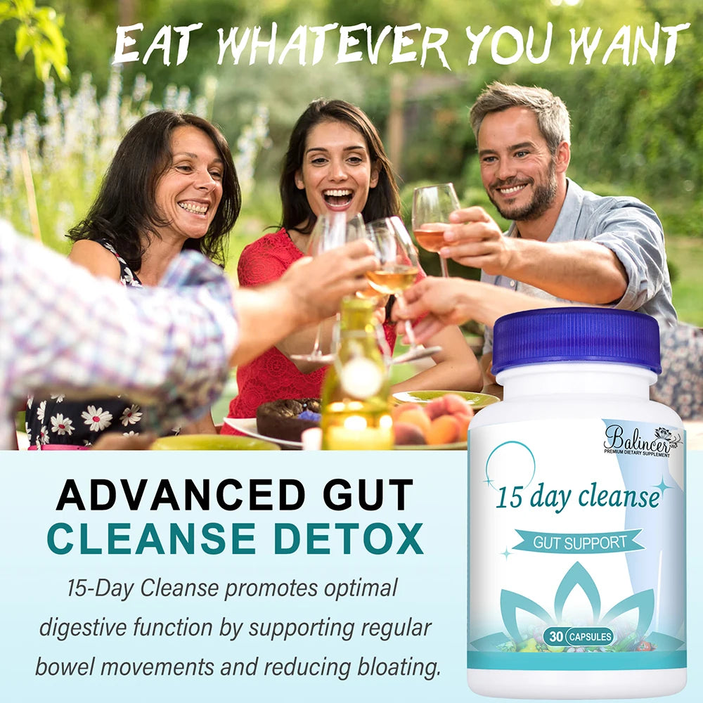Gut Health Supplement - Helps Improve Digestive Comfort 15 Day Cleanse Detox Gut & Colon Cleanse