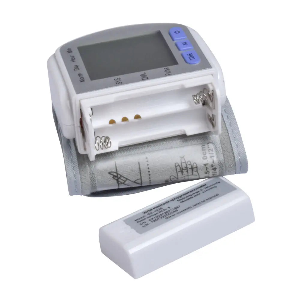 Digital Wrist Blood Pressure Monitor Smart Sphygmomanometer Tonometer Cuff Tensiometer Heart Rate Pulse Meter for Health Care
