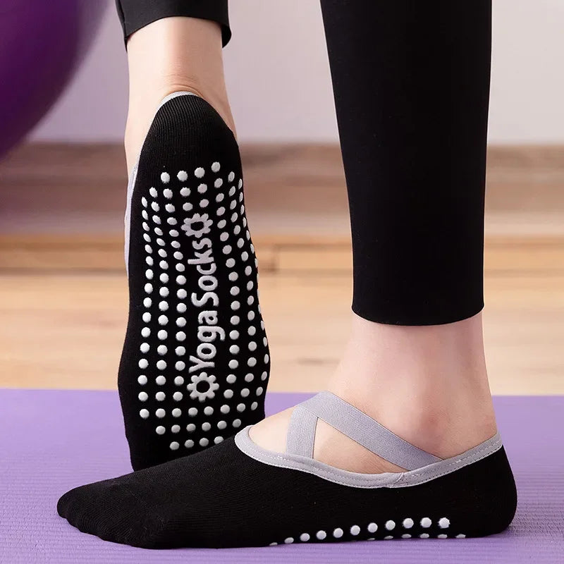 Yoga Socks Non-Slip Silicone Breathable Solid Color Women's Boat Socks Summer Fitness Bandage Dance Ballet Pilates Sports Socks