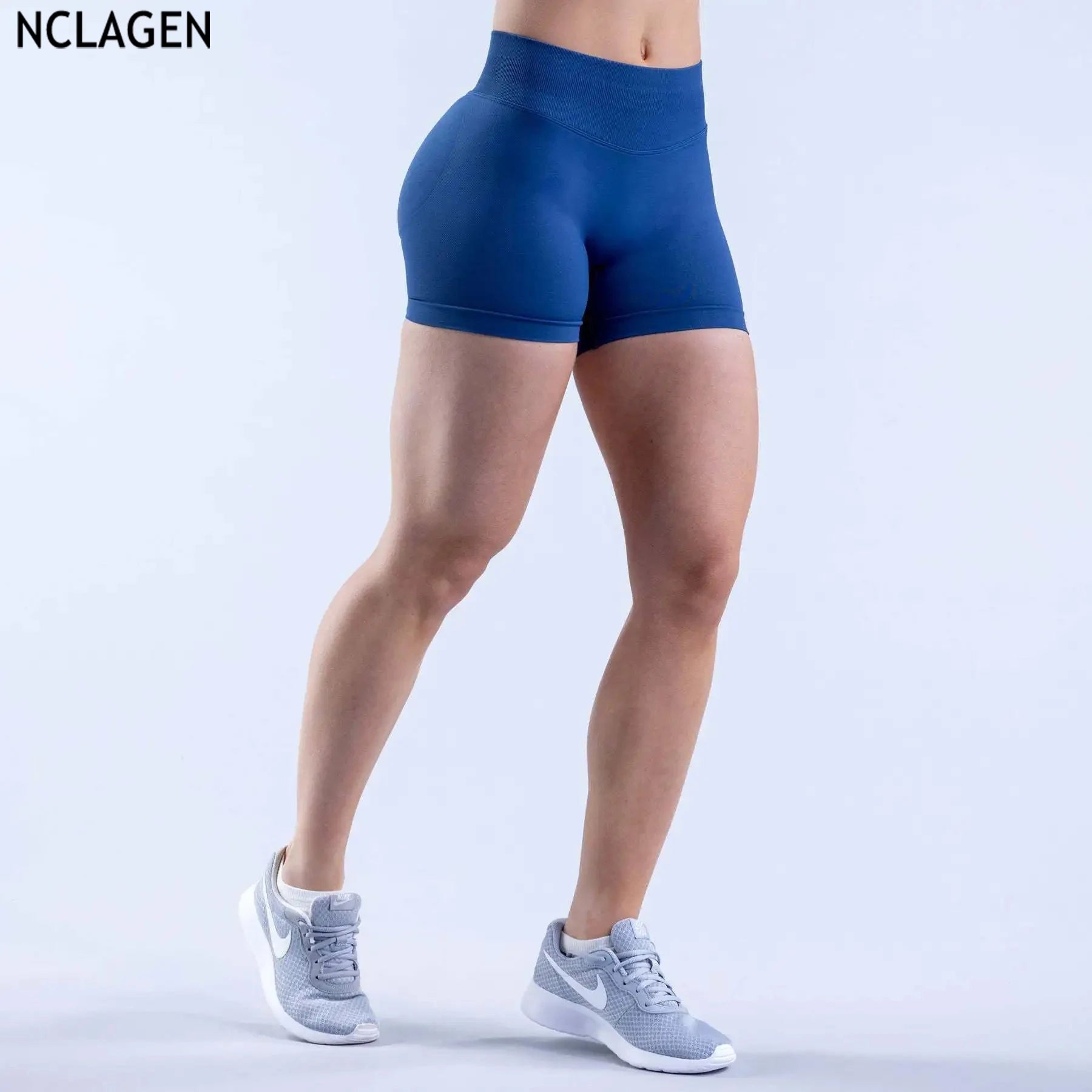 NCLAGEN Women Seamless Gym Wear Yoga Band Impact Shorts Sports Workout Fitness Leggings Running clothing Scrunch Butt Tights