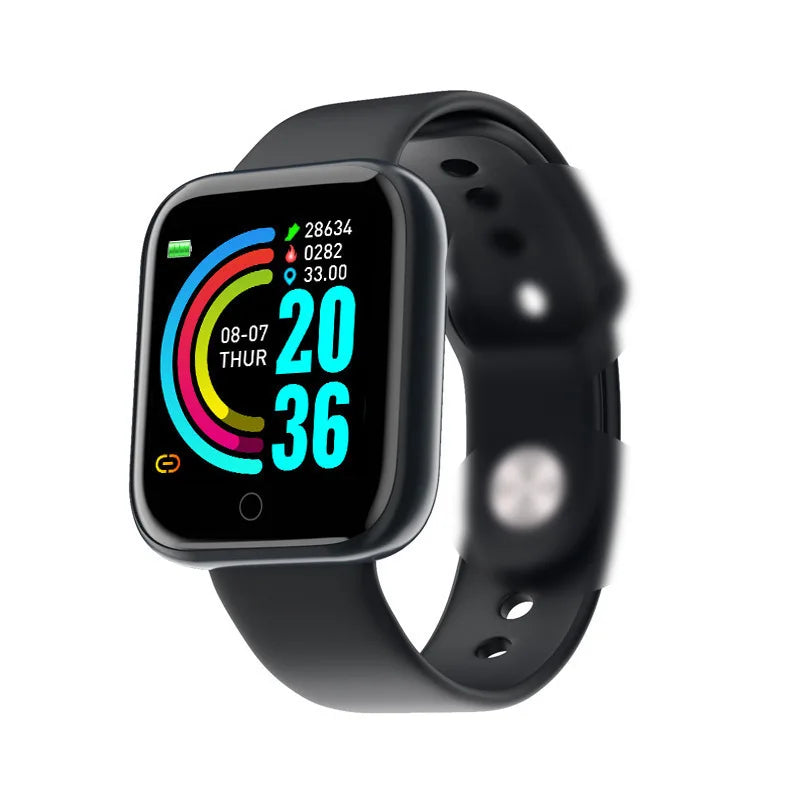 Y68 Sport Bluetooth Smart Watch Color Screen Waterproof Fitness Bracelet With Health Blood Pressure Heart Rate Sleep Monitor D20