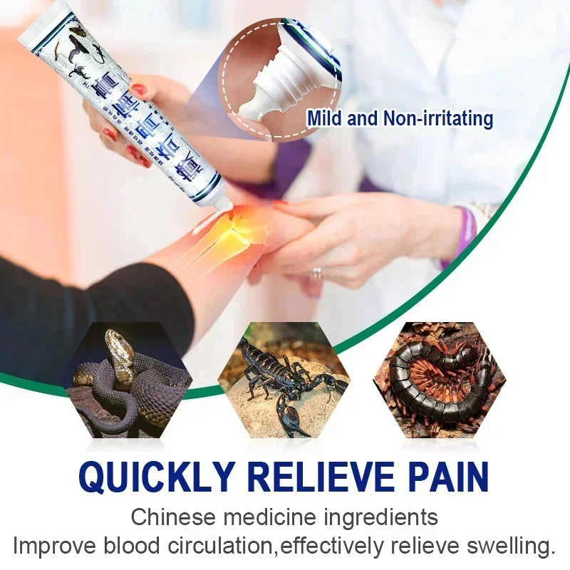 6pcs Snake Venom Joint Pain Treatment Cream Joint Muscle Fatigue Lower Back Pain Relief Ointment Neuropathic Pain Arthritis A766