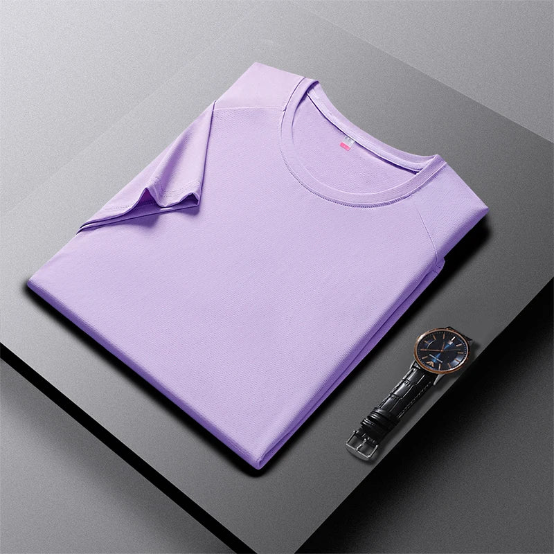 New High Quality Couple Ice Silk Short Sleeve Sports T-shirt Summer Sweat-absorbing Quick Drying Breathable Women's Top