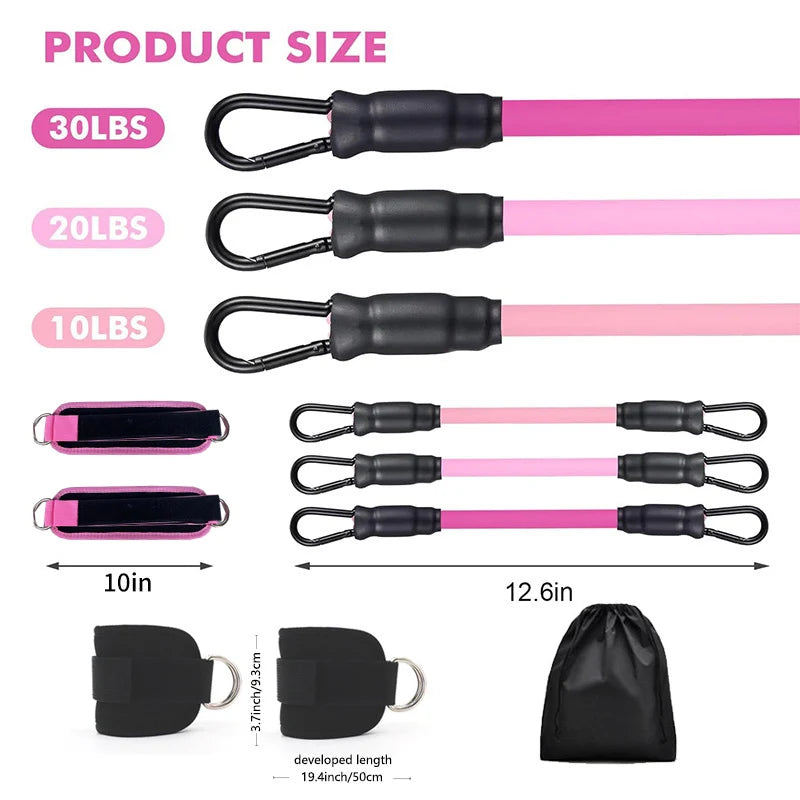 Workout Pilates Resistance Band Ankle Straps Exercise Elastic Band Butt Legs Training Sport Strength Yoga Fitness Gym Equipment