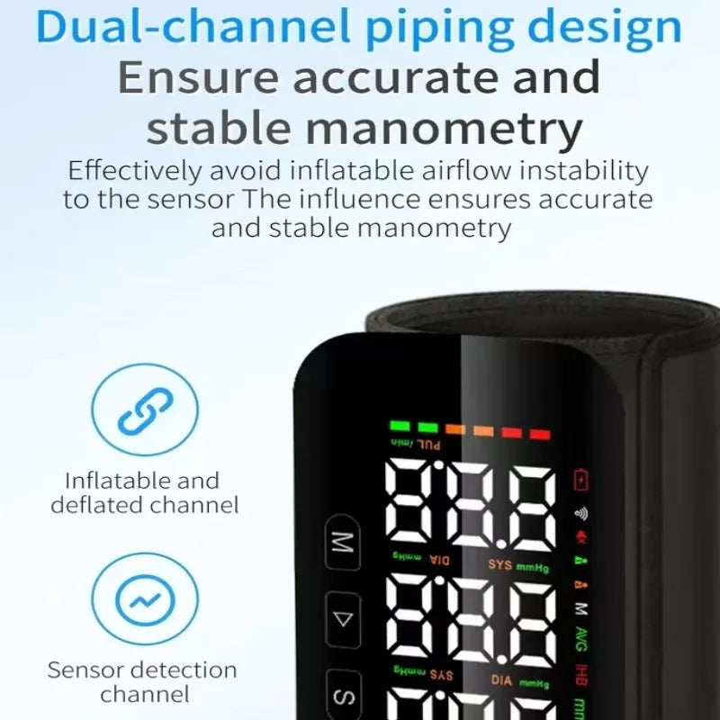 Bluetooth smart sphygmomanometer Integrated High definition LCD display health device with English voice Blood pressure monitor